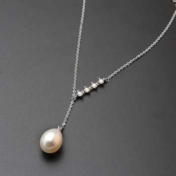 Design unic, natural de apă dulce pearl colier pandantiv,argint 925 mare alb perla pandantiv bijuterii cadouri de nunta