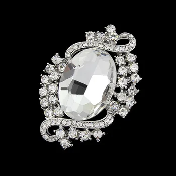 Detaliate Pahar Mare De Cristal Weddinng Femei Mireasa Brosa Argint Placat Cu Vânzare Fierbinte Diamante Doamna Eșarfă Ace