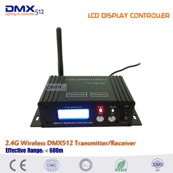 DHL transport Gratuit Wireless Controller DMX512 2 buc Emițător și Receptor 2in1 Display LCD și 13pcs mini receptor controller