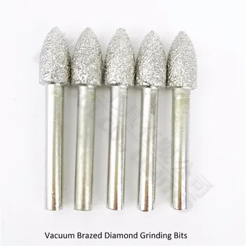 DIATOOL 5pcs #11 Vid Brazate Diamant Bavuri Instrument Rotativ Pentru Piatra, Beton, Gravura Diamant Biți, Biți de Slefuire