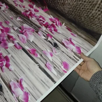 {diferite dimensiuni} roz fotografie fundal fundal imprimat cu petală și scândură de lemn studio nou-născut fondul D-1955