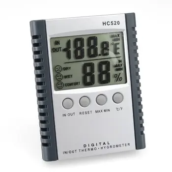 Digital In/Out Termometru Higrometru HC520 Interioară în aer liber Temperatură și Umiditate Metru Stație Meteo Cu Stand si Cablu Senzor