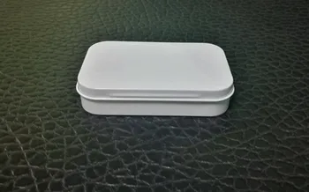 Dimensiune:95*60*21mm mic dreptunghi cutia cu dublu alb, de acoperire de culoare mentă de staniu cutie de bomboane caz de metal de staniu ambalare