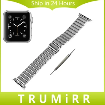 Din Oțel inoxidabil Watchband Toate Link-uri Detașabile + Adaptoare pentru iWatch Apple Watch 38mm 42mm Trupa Încheietura Curea Brățară Negru Argintiu