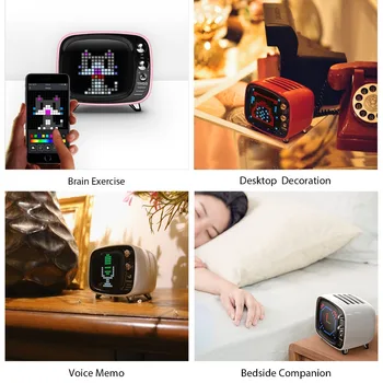 Divoom Tivoo Difuzor Portabil Bluetooth LED Ceas Inteligent Ceas cu Alarmă Desktop cu App Compatibil pentru IOS Android Xiaomi