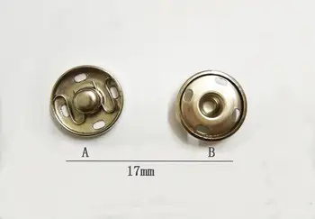 DIY 100sets/lot 17mm metal alamă 2 piese coase pe apăsați butonul de fixare anticipate argintiu/negru transport gratuit 2016031403