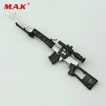DIY Asambla Pistol de Plastic Jucarii Model de Acțiune Figura 1/6 rusă Sniper Rifle Argint SVD