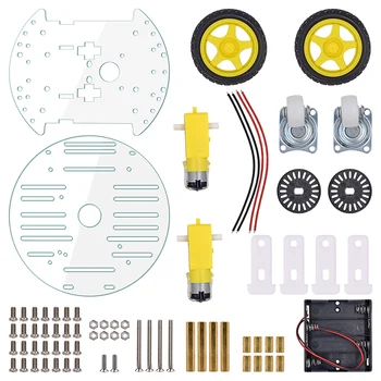 DIY Două Roți Rotund Dublu-Punte Robot Inteligent Auto Chassis Kit Pentru Arduino