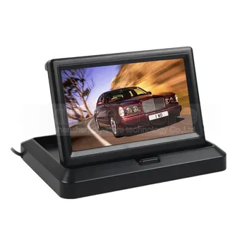 DIYSECUR 5 inch Pliabil TFT LCD Monitor Auto Reverse retrovizoare Monitor Auto pentru Camera DVD VCR