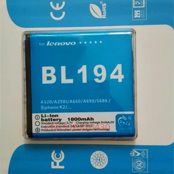 DLL 3.7 V 1800mAh BL194 Pentru Lenovo A660 S760 A520 A698T A790E A560E K2 A288T A298T A780 A690 A710E S686 A530 Baterie
