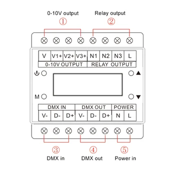 DMX303 AC110V 220V Triac dimmer controller 3channels alimentare 3 canale 0-10V semnal de ieșire pentru benzi cu LED-uri lumina