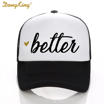 DongKing Moda Trucker hat mai Bine Împreună Scrisori de Imprimare de Calitate Superioară Capace Soț și Soție Nunta Cadou Romantic pentru Cupluri