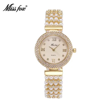 Dor de Vulpe pentru Femei Brand de Lux Pearl brățară de Aur Cuarț Ceas de Diamant Ceas doamnelor ceasuri relojes mujer