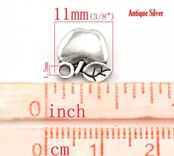 DoreenBeads 100buc Argint Antic Apple Fructe Farmec Pandantive 11x11mm(3/8