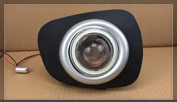 DRL COB înger ochi (6 culori) + halo lampă ceață + E13 proiector lentilă negru + capac + inel de argint pentru Mitsubishi Pajero Sport 2