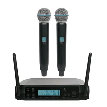 Dublu Sistem de Microfoane Wireless cu Receptor Diverse Frecvență Profesionale UHF Rază Lungă de 2 Portabil Microfon Stage Show Live