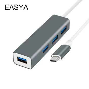 EASYA en-Gros Thunderbolt 3 USB 3.1 Tip-C Hub withUSB Hub 3.0 Adaptor 4-in-1 USB Splitter pentru Macbook Pro 20pieces/lot