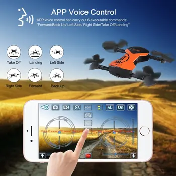 EBOYU(TM) 628 Altitudinii RC Drone cu HD Camera WiFi fără cap FPV Pliabil RC Drone cu Aplicația Control Vocal