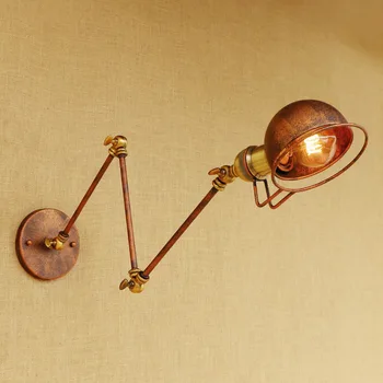 Edison lampă de perete bec Lung Braț Leagăn Tranșee de Perete mansarda țară din america retro industria Epocă de fier 110-220V Lămpi de Perete