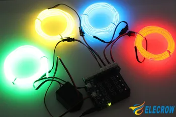 Elecrow 8-Canal de EL Scut Kit pentru Arduino 5V Invertor EL Fire 2M Adaptor Electronic Luminiscente LED-uri Colorate Proiect DIY