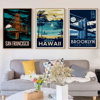Elegant Poezie Hawaii, Ocean Beach Atractii De Renume Mondial, Peisaj Panza Pictura Arta De Imprimare Poster Imagine Decor Acasă