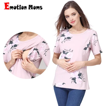 Emoție Mame Bumbac maneca Scurta, Haine de Maternitate Vara topuri de Maternitate Alăptează Topuri pentru Gravide, Femeile care Alăptează T-shirt