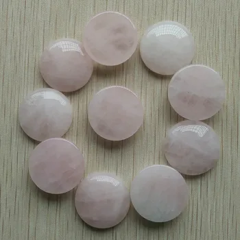 En-gros 20buc/lot inalta calitate naturale roz piatra de cristal rotund margele cabochon 25mm pentru bijuterii Accesorii face gratuit