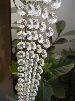 En-gros de 15M/Mulțime de Cristal AAA Inel de Argint cu Cristal Ghirlanda Lanțuri de Sticlă 14mm Octogon Margele Fire diy margele decor perdea
