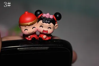 En-gros de 50pcs/lot kawaii Chineză nunta mireasa mire iubitorii anti-praf mufă pentru telefon mobil/moda ureche jack pentru căști capac