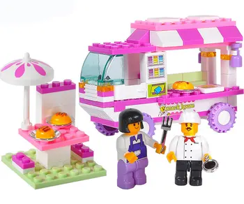 En-gros de Blocuri Noi Roz Fată de Vis Jucarii Camion de Alimente Model de jucărie de Lux pentru Copii de Învățământ Cadou