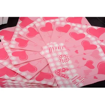 En-gros de noul design de masă șervețele de hârtie drăguț roz țesut dragoste inima tipărite decoupage hotel patry festiv decorative de calitate alimentară