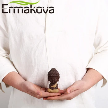 ERMAKOVA 9.5 cm Statuie a lui Buddha Ceai de Companie Călugăr Figurina India Yoga Culturii Orientale Ornament Plante Suculente Bonsai de Gradina Decor
