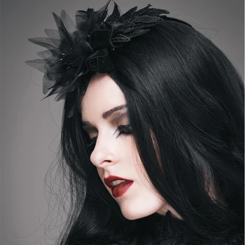 EVA DOAMNA Steampunk Gotic Vintage Negru Caciula pentru Femei Elegante Fermecător Agrafe de par Accesorii de Îmbrăcăminte