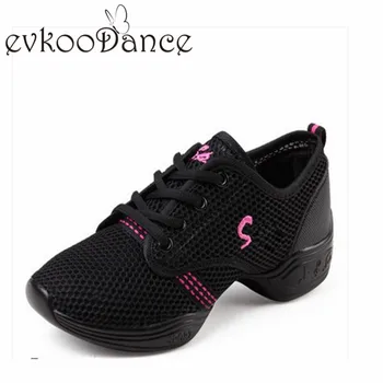 Evkoo Doamnelor din piele de Jazz cu specializare în Pop-dance Adidasi pantofi sport femei pantofi de dans Soft 4 culoare Profesor de Pantofi J-006