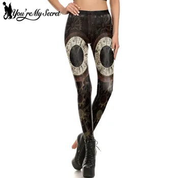 [Ești Secretul Meu] 2017 Design de Moda Femei Jambiere stilul Steampunk s-a produs 3D de Imprimare Retro Mecanice Cosplay Fitness Femei Pantaloni
