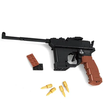 Fabrica de Vânzări Luger P08 Pistol Arma Arme Modelul 1:1 DIY Model de Blocuri jucării de Crăciun Cadou Compatibil cu cadou