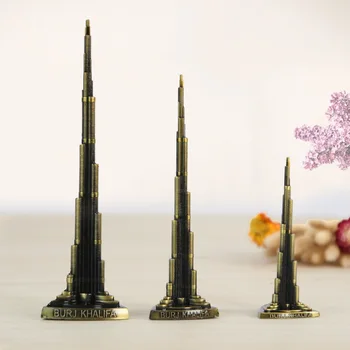 Faimosul Clădire Din Dubai Burj Khalifa Tower Diamant De Bronz, Figurine Model De Artizanat Metal Decor Acasă De Anul Nou Cadouri Pentru Copii
