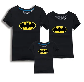 Familia Batman T Shirt de Vară a Familiei de Potrivire Haine Tatăl Mamei Desene animate pentru Copii Haine Noi din Bumbac Tricouri Transport Gratuit 5XL