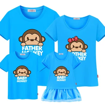 Familie de potrivire haine bumbac casual T-shirt de potrivire mama si fiica mama haine fiica dress