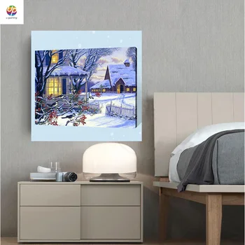 Fara Rama Pictură Digitală De Numărul De Zăpadă În Noaptea De Crăciun, Vopsea Pe Bază De Acril Abstracte Moderne De Perete De Arta Canvas Tablou Pentru Decor Acasă