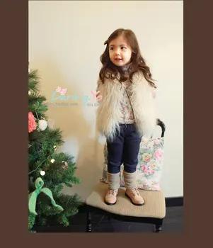 Faux Blana Copii Fete Vesta de Toamna Iarna Fete Copii Îmbrăcăminte Haine Fete casaco infantil Copii Vesta Vesta casaco
