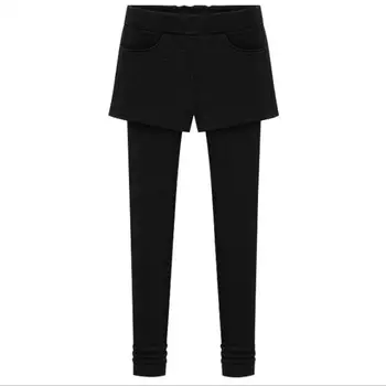 Faux din Două Piese, pantaloni scurți și jambiere de Iarnă 2017 Femei Cald Jambiere Talie Mare de Catifea Legging Pantaloni Skinny Femei Codrin XL 6XL