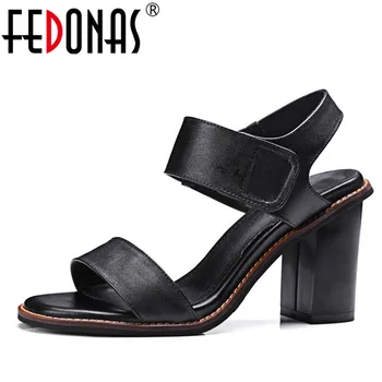 FEDONAS 2018 Noi de Vara Femei Sandale de Înaltă Calitate din Piele Pantofi Femei cu Toc Sandale Femei de Moda, Pantofi, Sandale