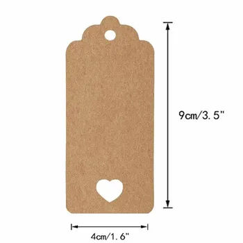 Feestigo 100BUC Epocă Kraft Inimă goală de Hârtie Cadou Atârnă Etichete Cu snur Nunta Anul Nou, Valentine ' s Party Decoratiuni Card
