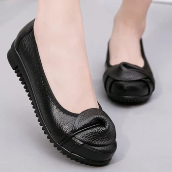 Femei pantofi de Piele de Vaca Plat cu Superstar de dimensiuni Mari 35-41 floare pantofi femei mocasini 2018 pantofi Casual din piele pantofi