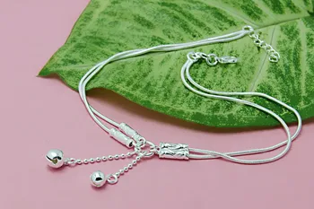 Femeia argint 925 lanțuri,Clopot simplu pandantiv lanț de șarpe design,fete de Vară populare de argint picior de bijuterii,cele mai bune cadouri