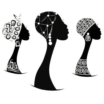 Femeie Din Africa De Profil Vinil Autocolante De Perete Decor Acasă Living Femeie De Culoare Silueta Decalcomanii De Perete Amovibil Decalcomanii Murală S462