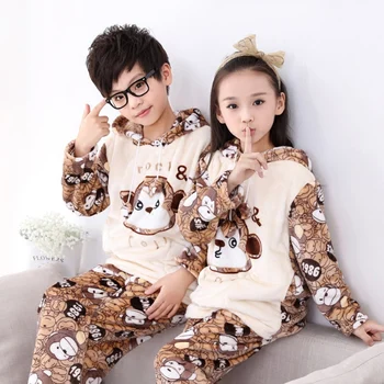 Fete De Iarnă Cu Glugă Pijamale Primăvară Baieti Copii Cămăși De Noapte Pentru Copii Pijamale Pentru Fete Flanel Gros Pijamale Seturi
