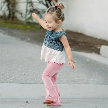Fete Pantaloni de Moda Copilul Pantaloni de catifea de Primăvară?vara Fundul De Fata Copilul Roz Pantaloni Flare Copil European de Design Haine