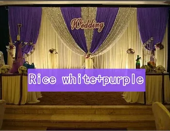 FIERBINTE!!3*6m petrecere de nunta de gheață matase tesatura draperie Orez alb paiete de Culoare cu swag stadiul propunerii de moda Decora cortina Fundal